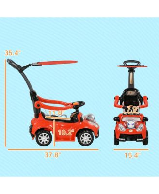 3 in 1 Push Car, Sliding Car with Removable Handle, Music, Horn,