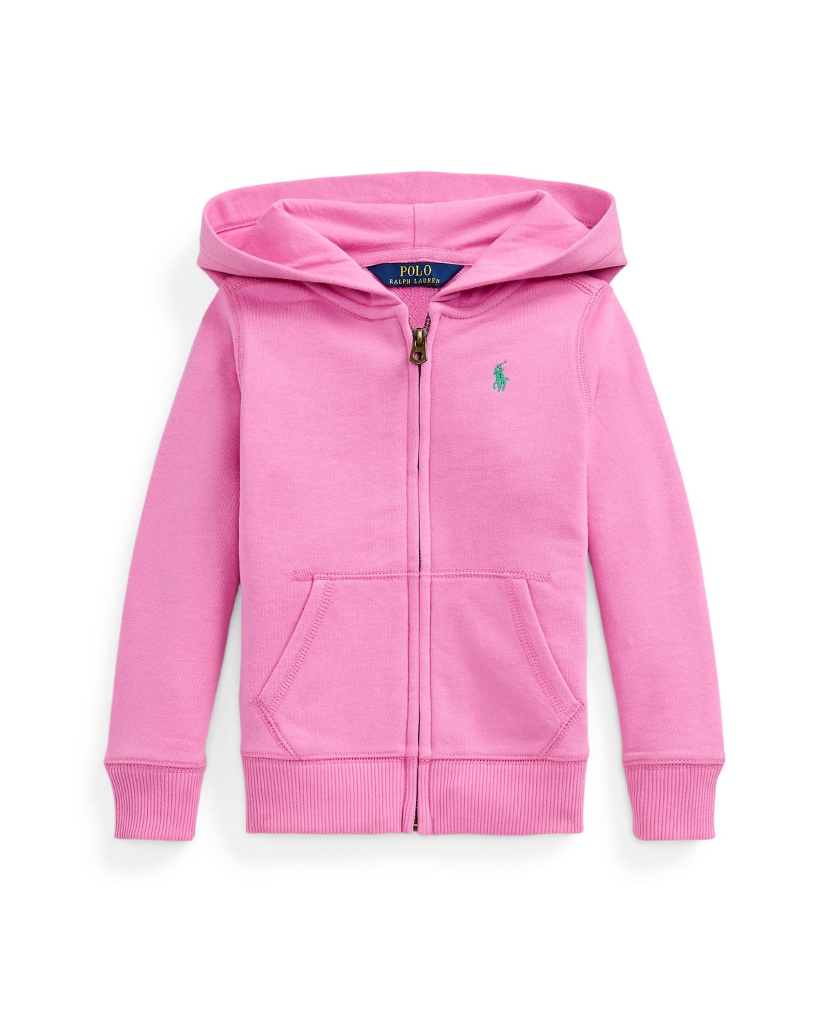 Polo Ralph Lauren Toddler And Little Girls French Terry Full-zip Hoodie In Pink