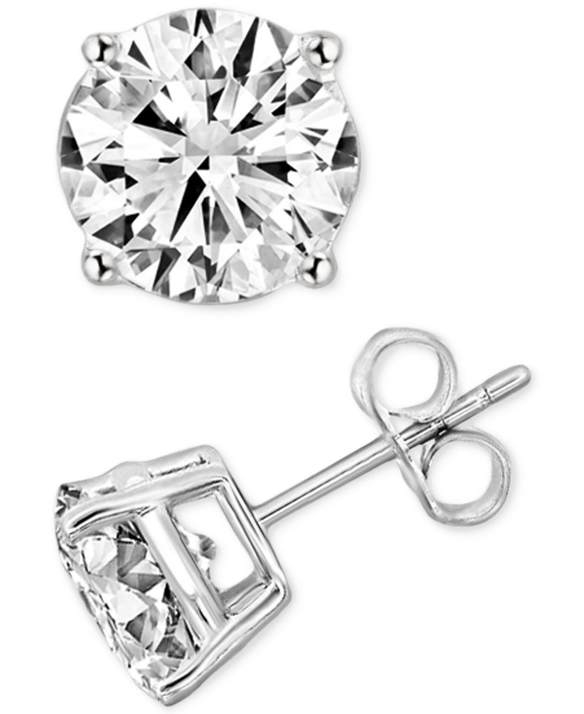 Macy's Igi Certified Diamond Stud Earrings (3 Ct. T.w.) In 14k White Gold In White Gold