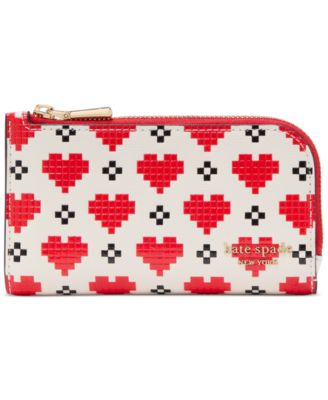kate spade new york Devin Pixel Hearts Embossed Saffiano Leather