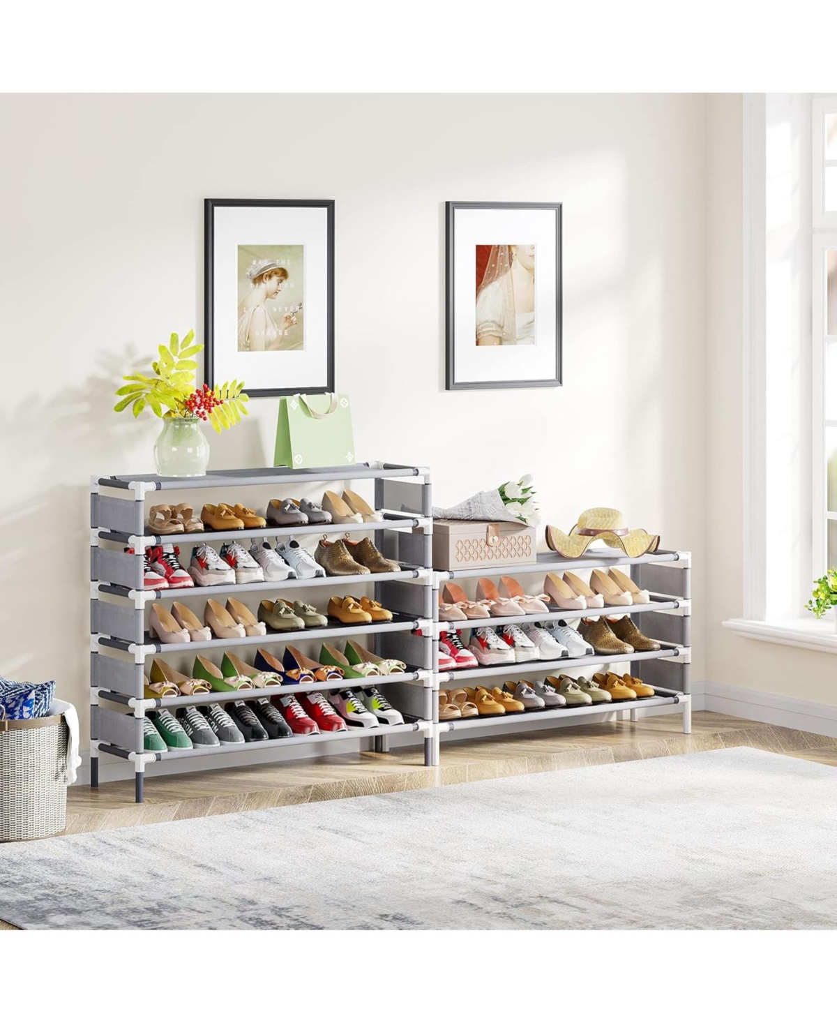 Tribesigns Upgraded 10 Tiers Shoe Rack, Capacity Shoe Shelf, Tall Shoe Organizer for 50 Pairs, Space Saving Shoe Storage Rack