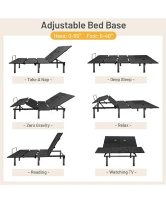 Ergonomic Adjustable Bed Base with Head and Foot Incline