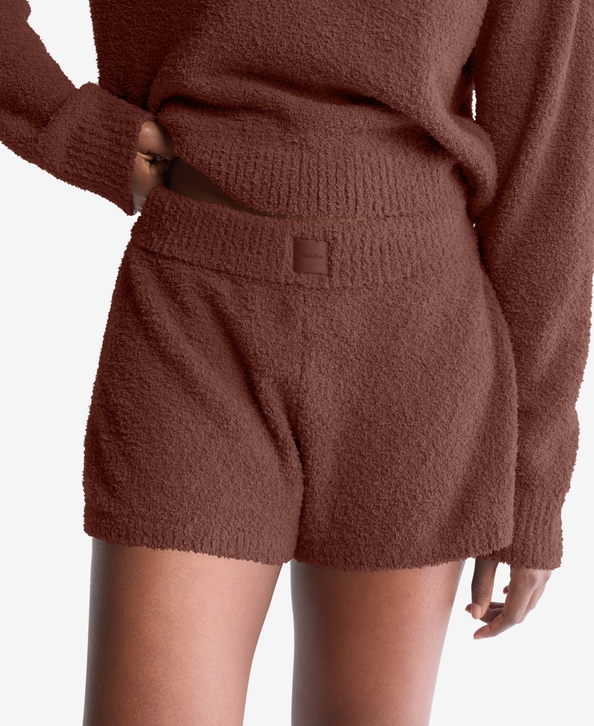 Calvin Klein Women's Cropped Plush Lounge Sweatshirt
