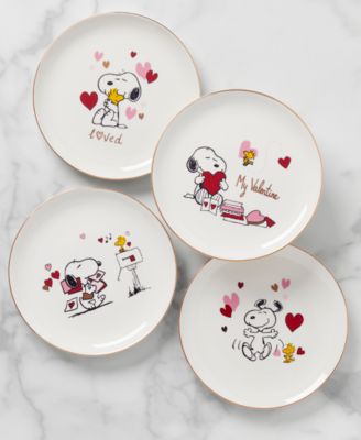Snoopy Valentine's Day Assorted Accent Plates, Set of 4