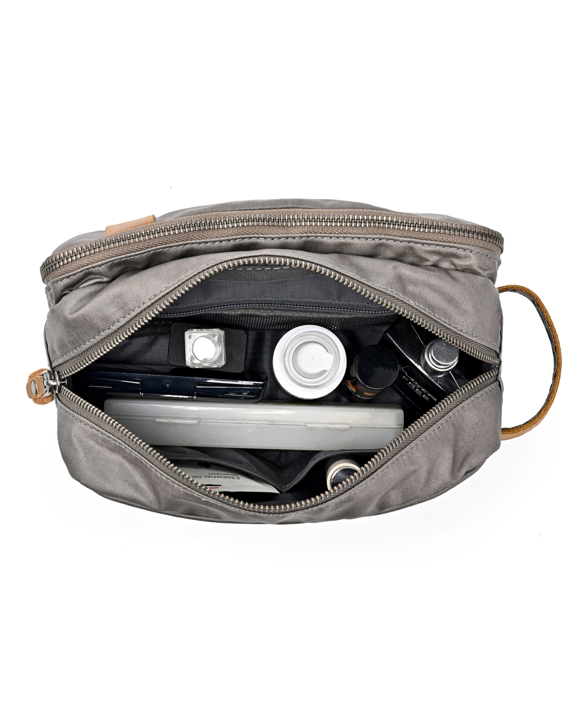 Tsd Brand Urban Light Zip Top Toiletry Bag In Gray