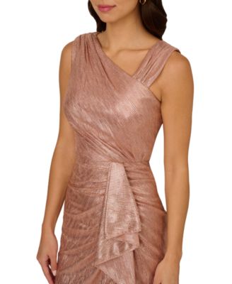Women's Waterfall-Ruffle Metallic-Finish Gown
