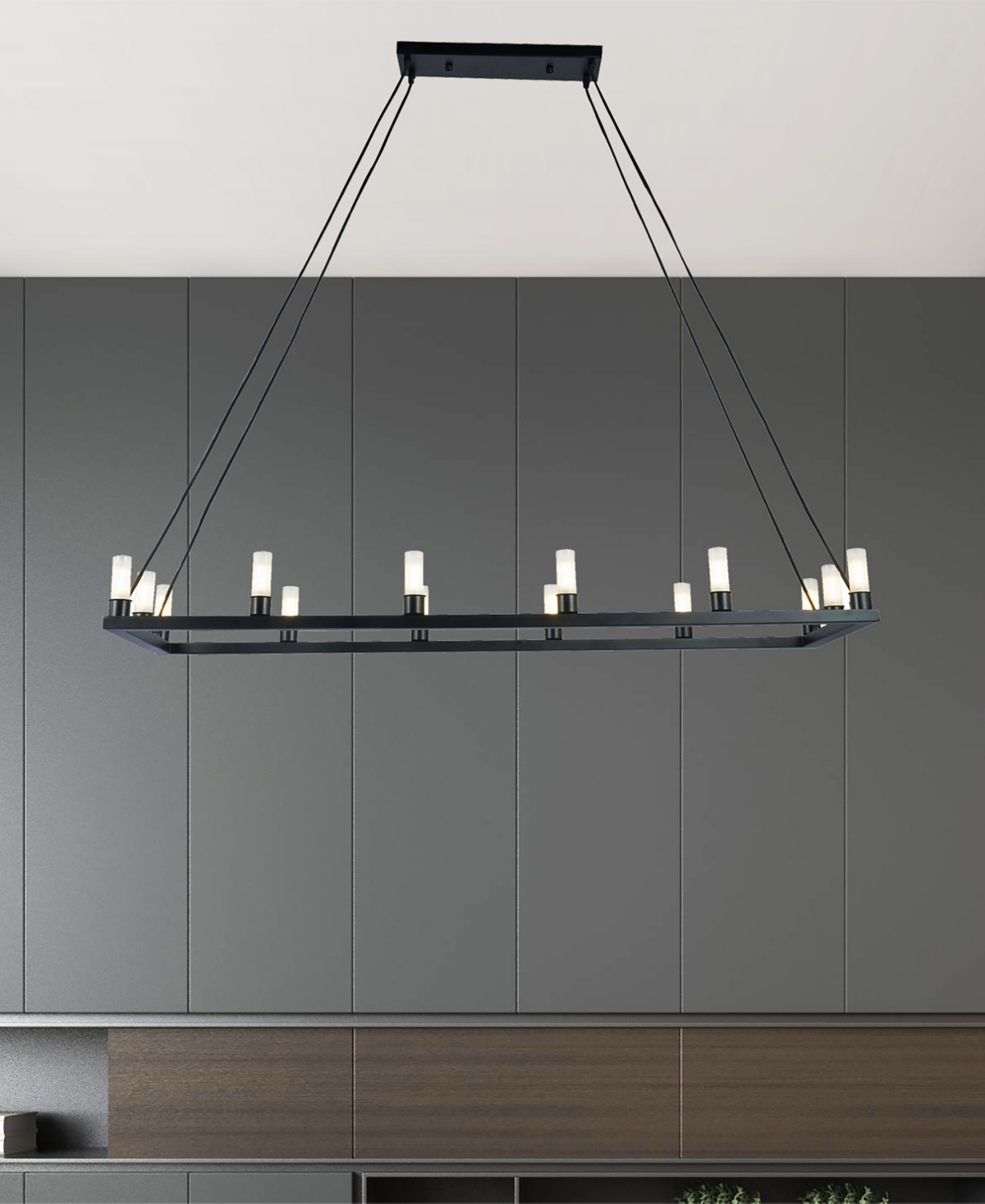 Home Accessories 47.2" Zinak 14-light Indoor Chandelier With Light Kit In Matte Black