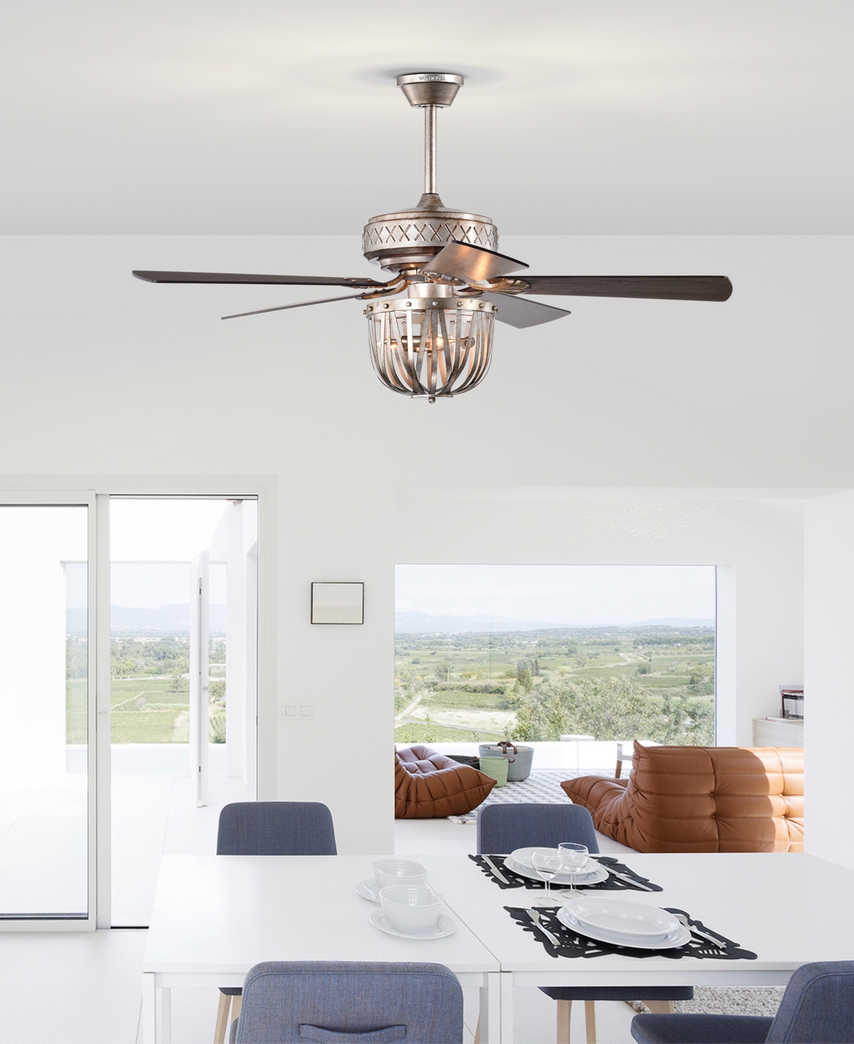 Home Accessories 52" Emani 3-light Indoor Ceiling Fan With Light Kit And Remote In Antique Silver