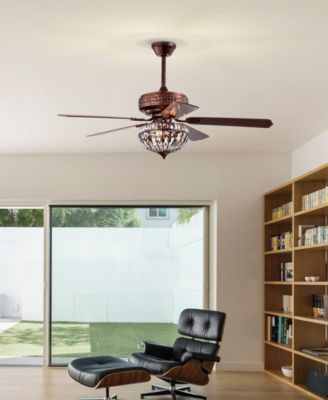 52" Violette 3-Light Indoor Ceiling Fan with Light Kit and Remote