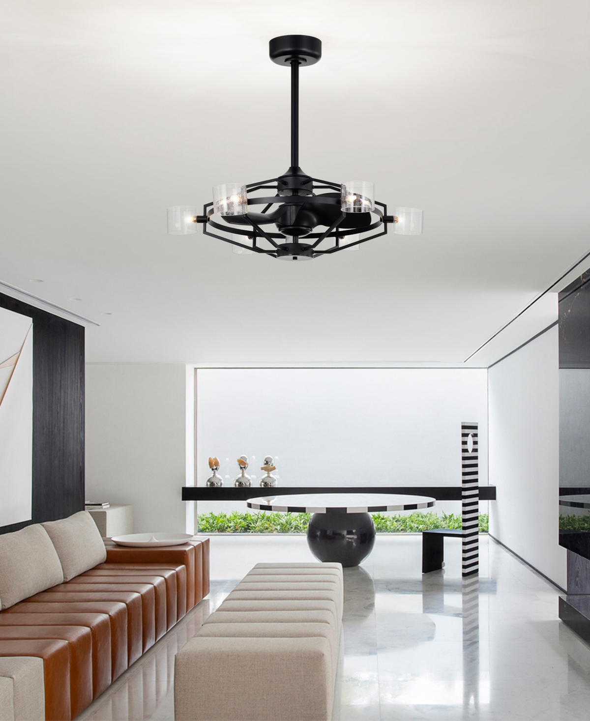 Home Accessories 35" Damita 6-light Indoor Ceiling Fan With Light Kit And Remote In Black And Gold