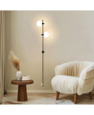 Equinox 62" Wall Plug-In LED Sconce Lamp with Glass Globe Shades