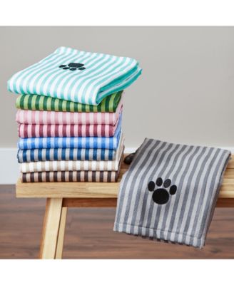 Microfiber Stripe Paw Pet Towel 41x23.5-inch