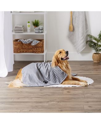 Microfiber Stripe Paw Pet Towel 41x23.5-inch