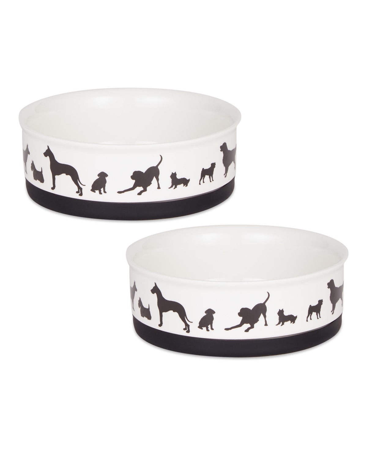 Dog Show Pet Bowl Set/2 - Black/white