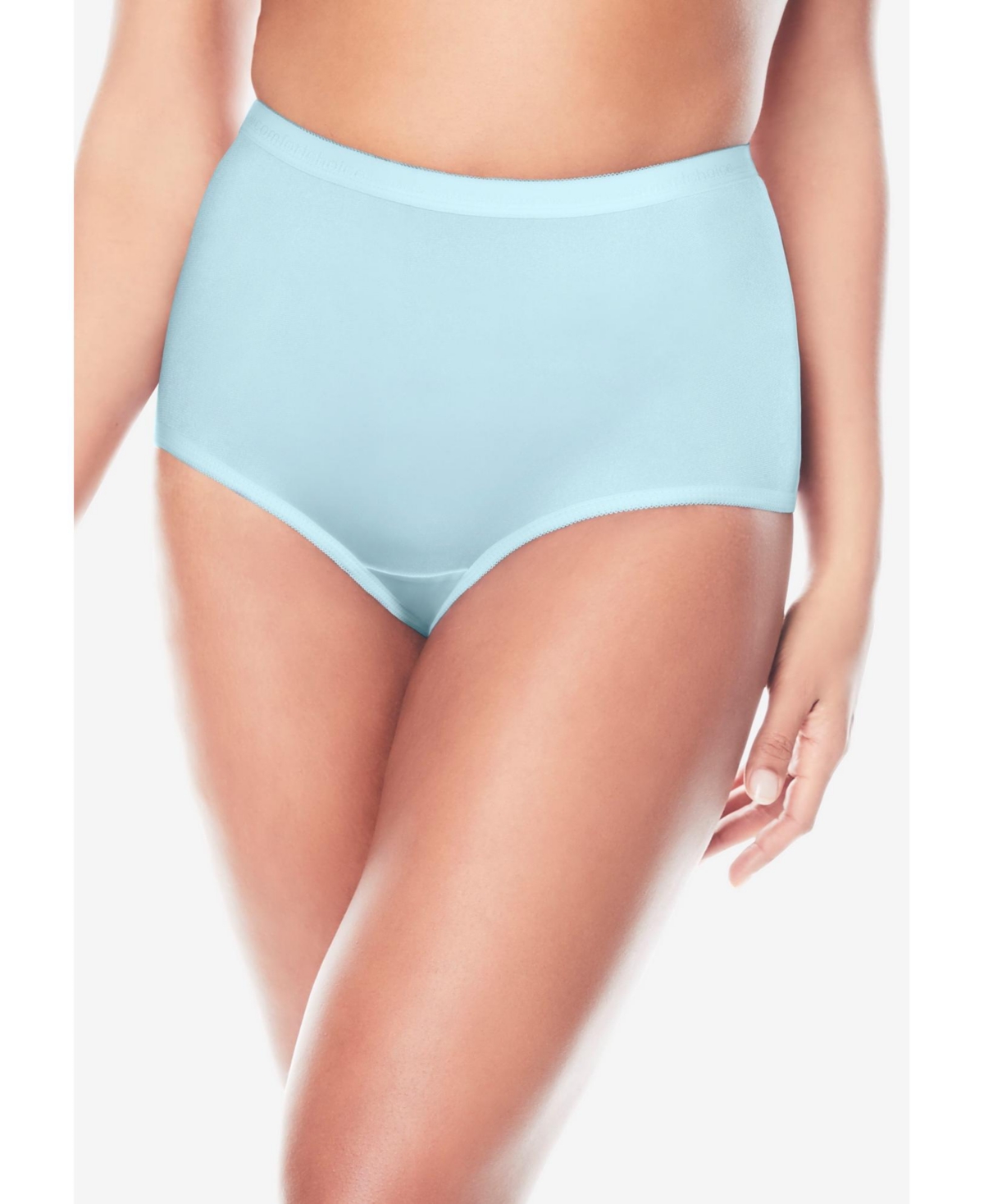 Plus Size Full Coverage Nylon Brief 5-Pack - Flower pack