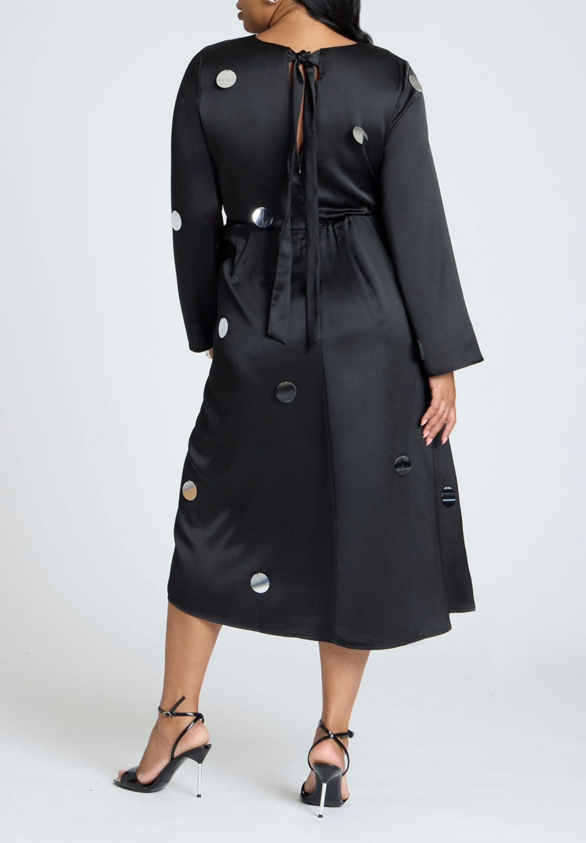 Eloquii Plus Size Satin Midi Dress With Pailettes