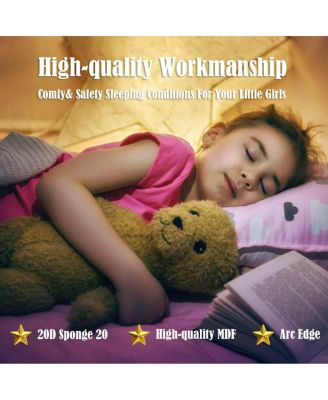 Kids Children Upholstered Berry Pattern Toddler Bed