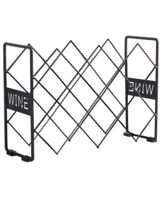 Countertop Tabletop Wine Rack, Wine Bottle Storage Holder Stand for Home Kitchen & Bar - Pewter - No Assembly Required