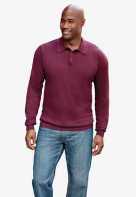 Men's Big & Tall Lightweight Polo Sweater