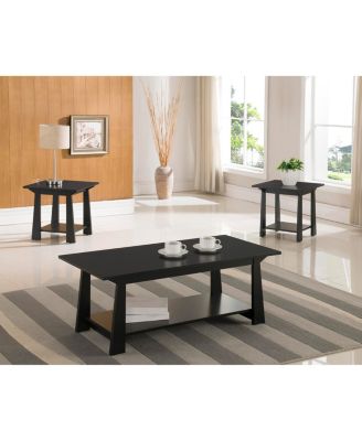 Bagnoli 3-Piece Occasional Table Set, Black
