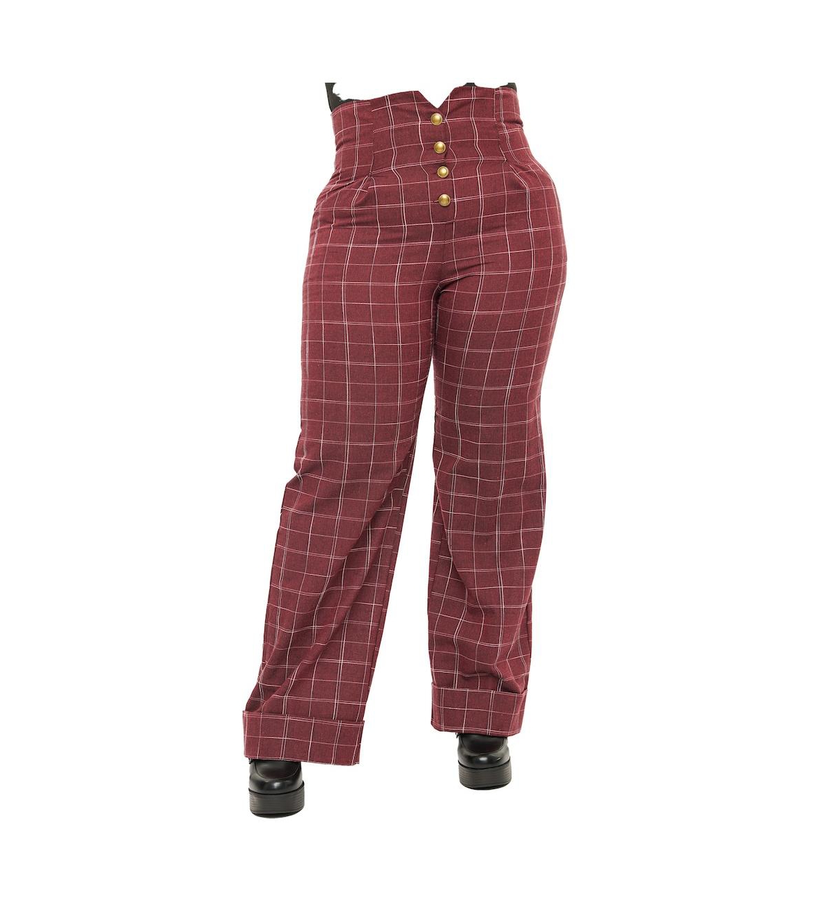 Unique Vintage Plus Size 1940s Buttoned Wide Leg Trousers