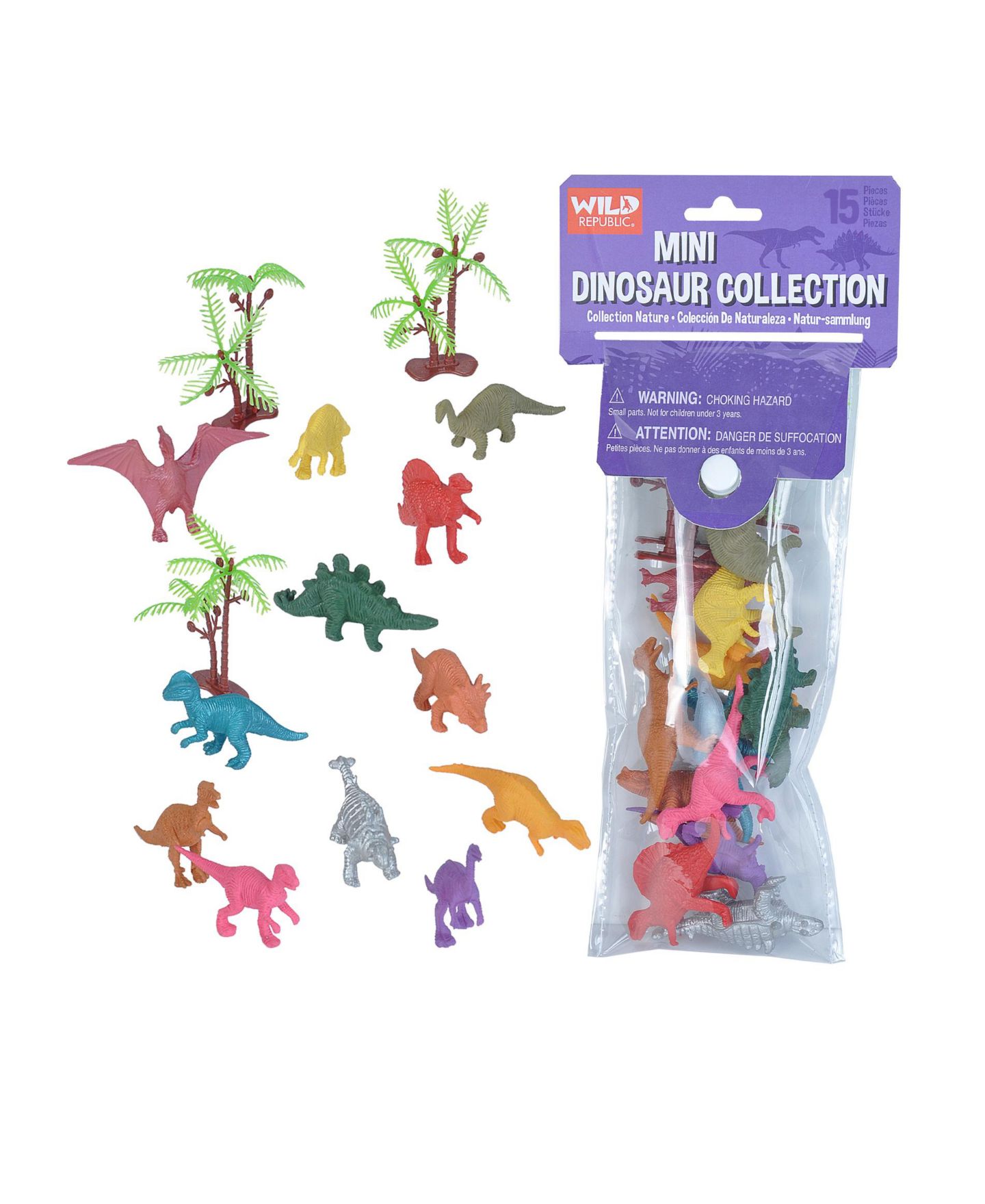 Детские фигурки Wild Republic Dinosaurs Mini 15-Piece Figurines, Ages 3+ — фото 1