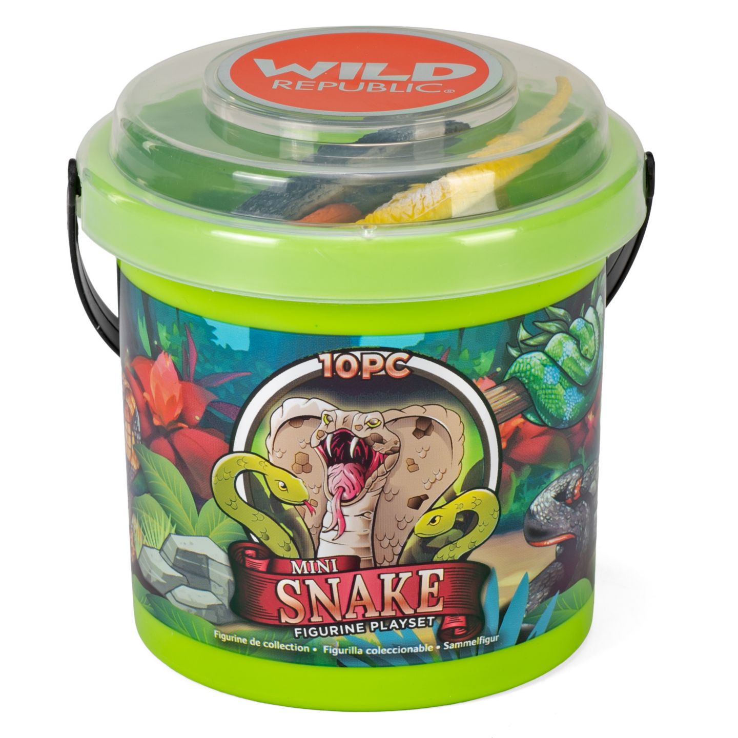 Детские фигурки Wild Republic Snake Adventure Buckets Mini 10-Piece Figurine Set, Ages 3+ — фото 2