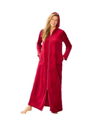 Women's Plus Size Dreams & Co Hooded Velour Robe