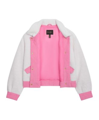 Girls 7-16 Sherpa Midweight Jacket with Corduroy Trims