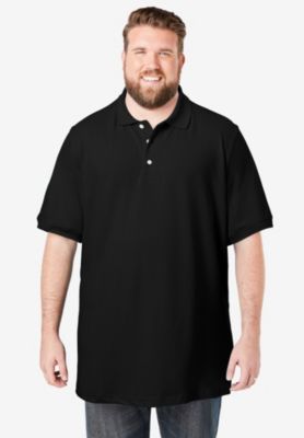 Big & Tall Shrink-Less Longer-Length Cotton Polo Shirt