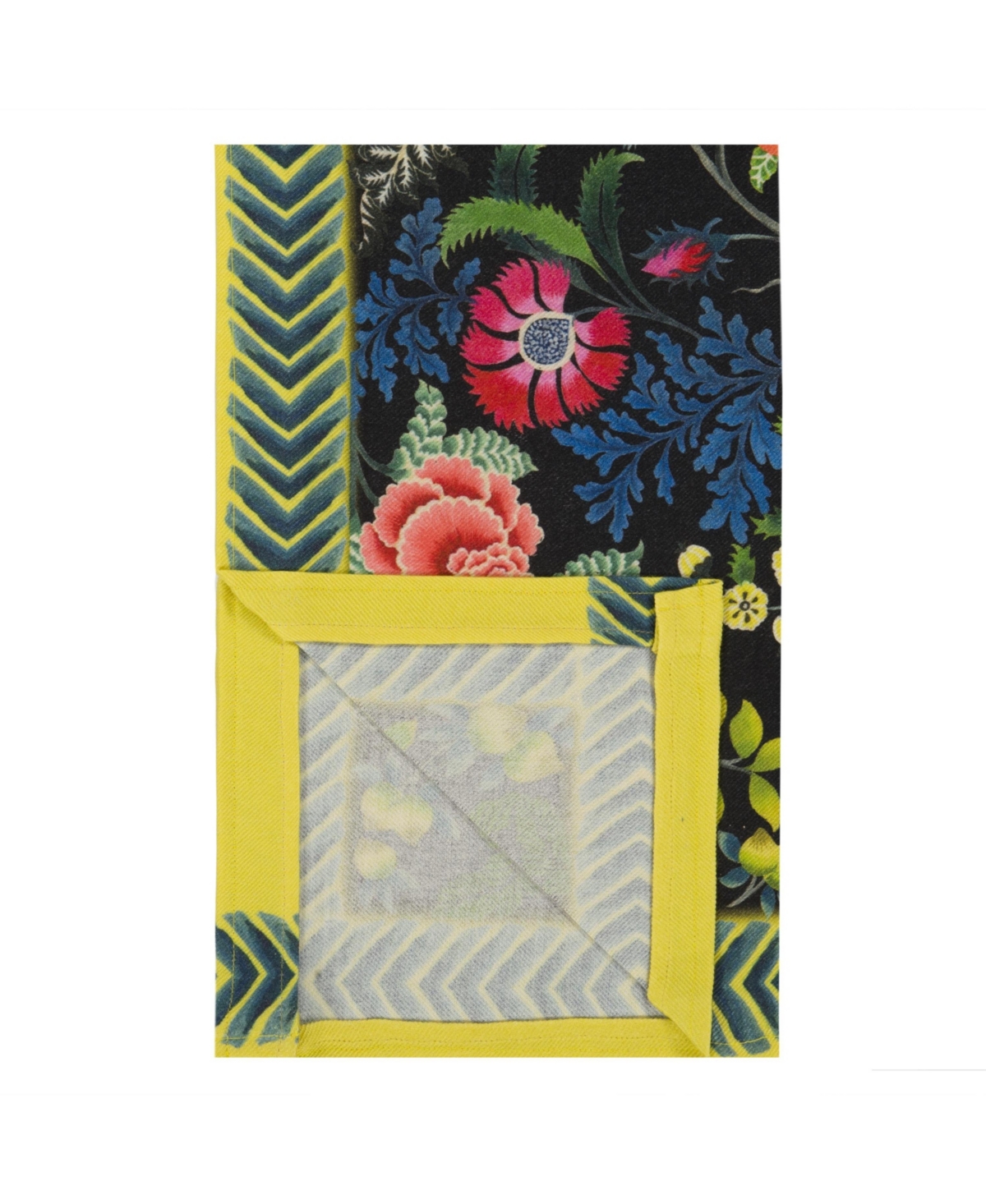 Designers Guild Brocart Decoratif Noir Merino Wool Throw - black, yellow