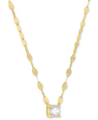 Lab-Grown Diamond Necklace (1/4 ct. t.w.) in Sterling Silver or 14k Gold-Plated Sterling Silver, 16" + 2" extender