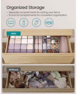 Set of 6 Foldable Drawer Organizers with 80 Cells for Socks, Underwear, Closet Use