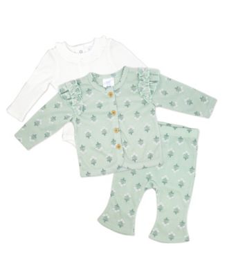 Baby Girls Misty Rose Bell Bodysuit, Pants and Jacket, 3-Piece Set