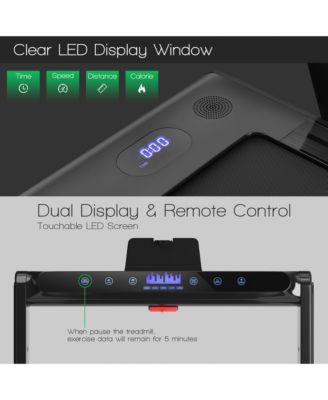 2.25HP Folding Treadmill 2-in-1 Walking Running Machine w/ APP & Remote Control