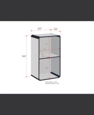 Dothan Wood 2-Cubed Open Bookcase - Storage Shelf Organizer Bookshelf