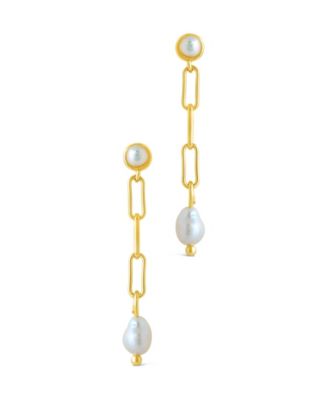 Fayelynn Mother of Pearl Chain Drop Earrings