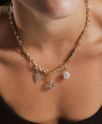 Tegan Textured Long Link Necklace