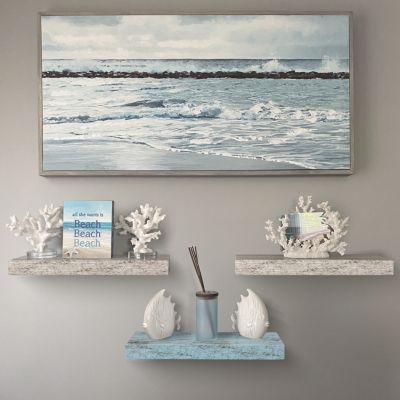 3 Pack 16 Inch Rustic Floating Shelves - for Bedroom, Kitchen, Living Room, Office - Display Trophies, Books, Frames, etc