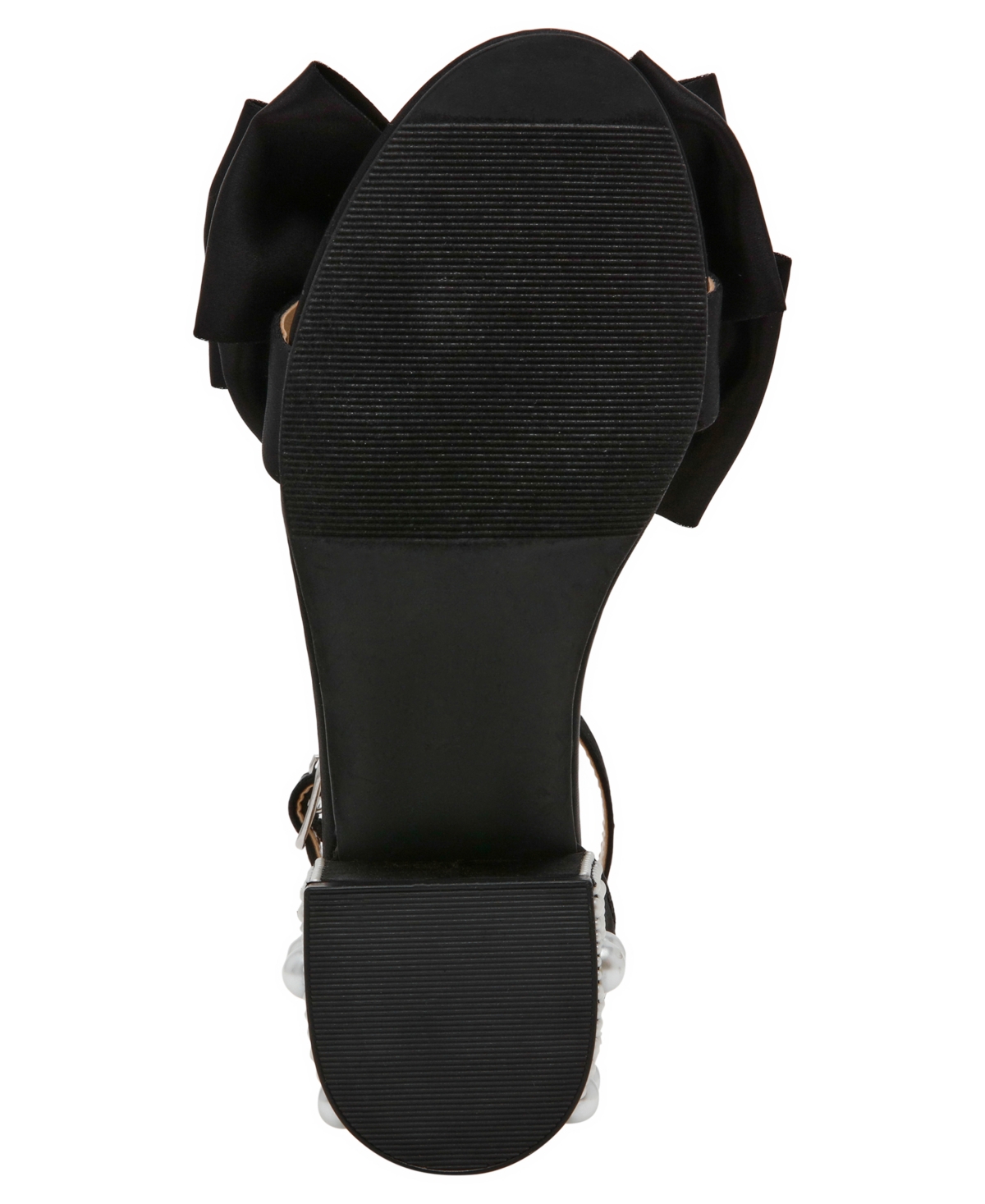 Betsey Johnson Little And Big Girls Maddy Rhinestone Heeled Sandals With Bow In Black