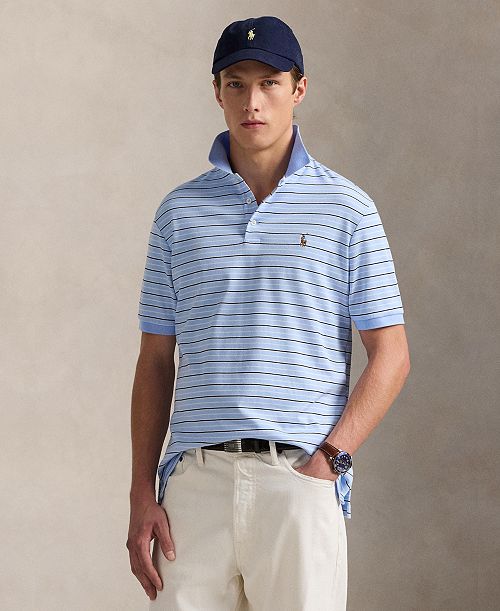 alfani Polo Ralph Lauren Men's Classic-Fit Striped Soft Cotton Polo Men's Fashion & Accessories