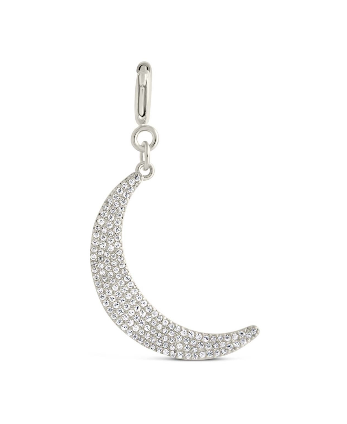 Sterling Forever Cubic Zirconia Crescent Moon Charms In Silver