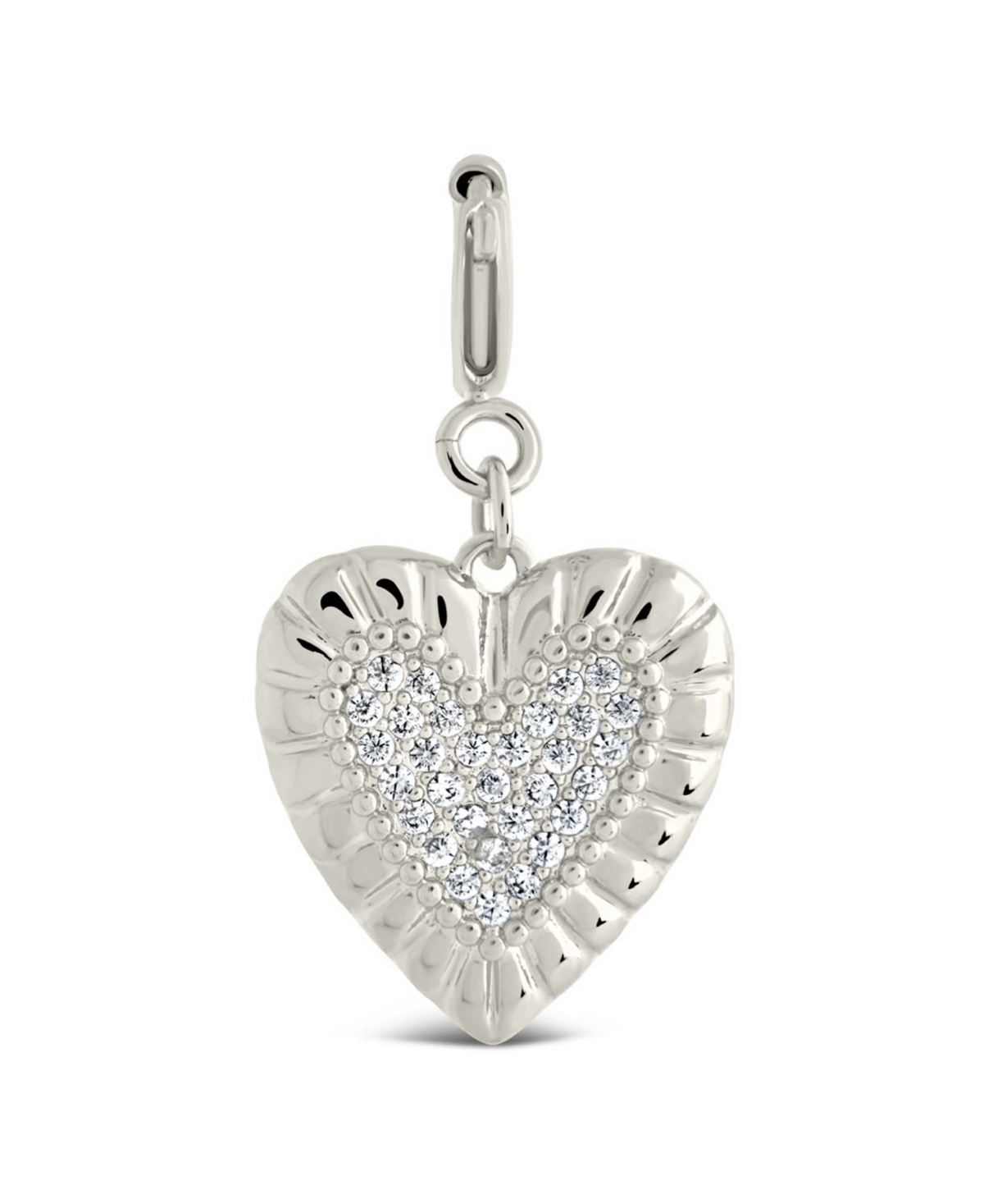 Sterling Forever Cubic Zirconia Heart Shield Charms In Silver