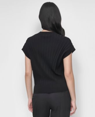 Women's Ribbed Short-Sleeve Sweater