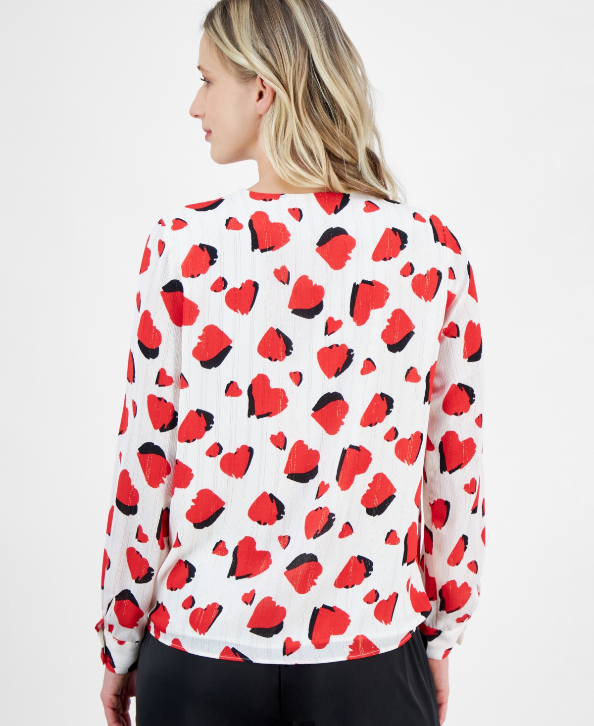 T Tahari Wrap Blouse In Shadow Heart