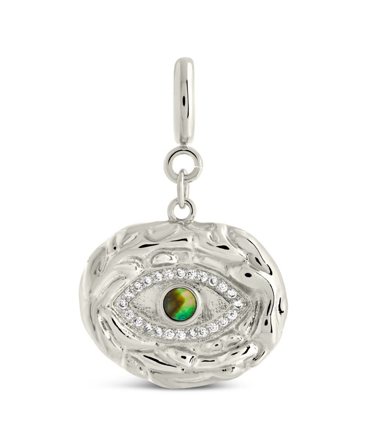 Sterling Forever Molten Evil Eye Charms In Silver