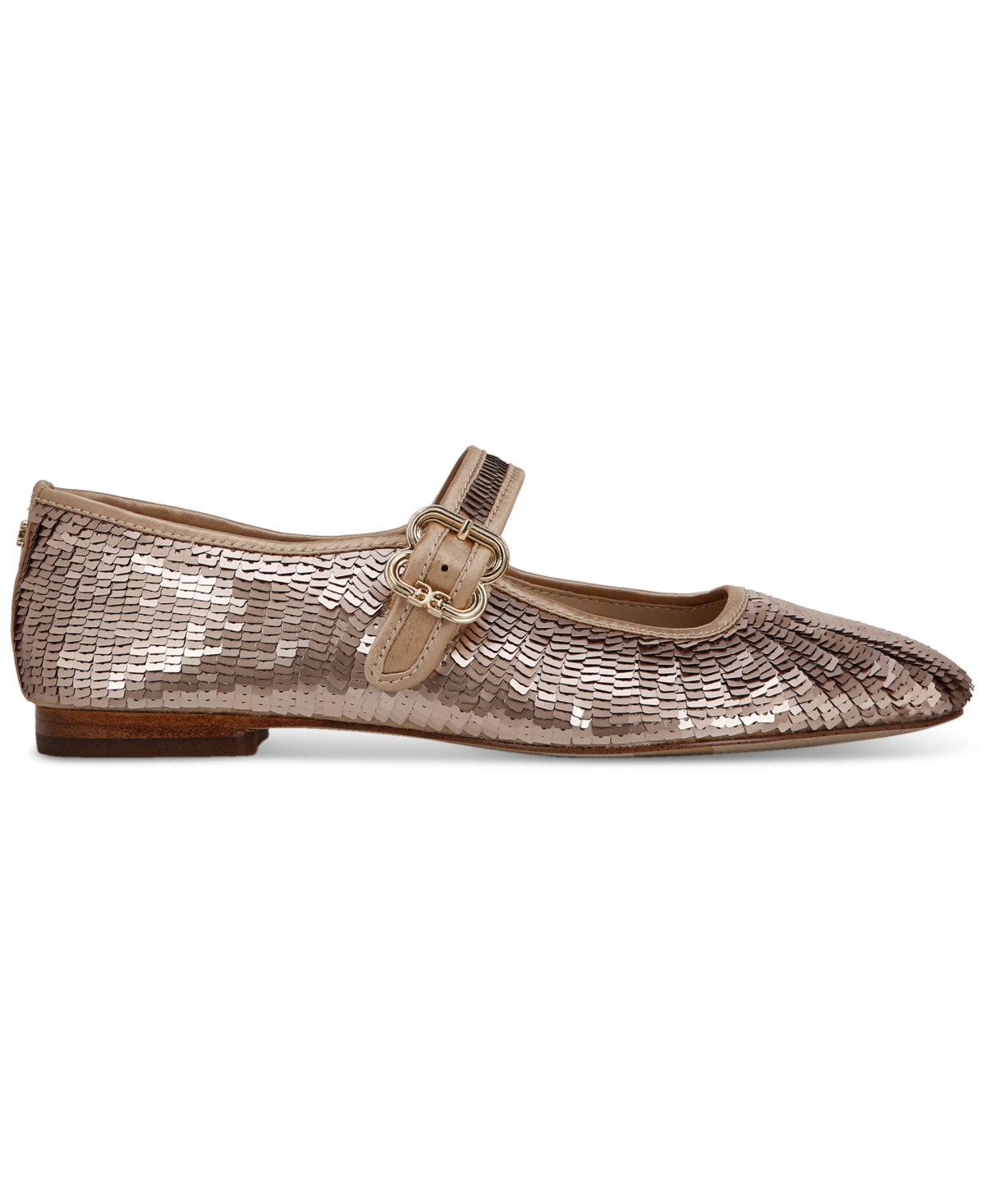 Sam Edelman Michaela Mary Jane Flat Molten Gold Fabric In Molten Gold