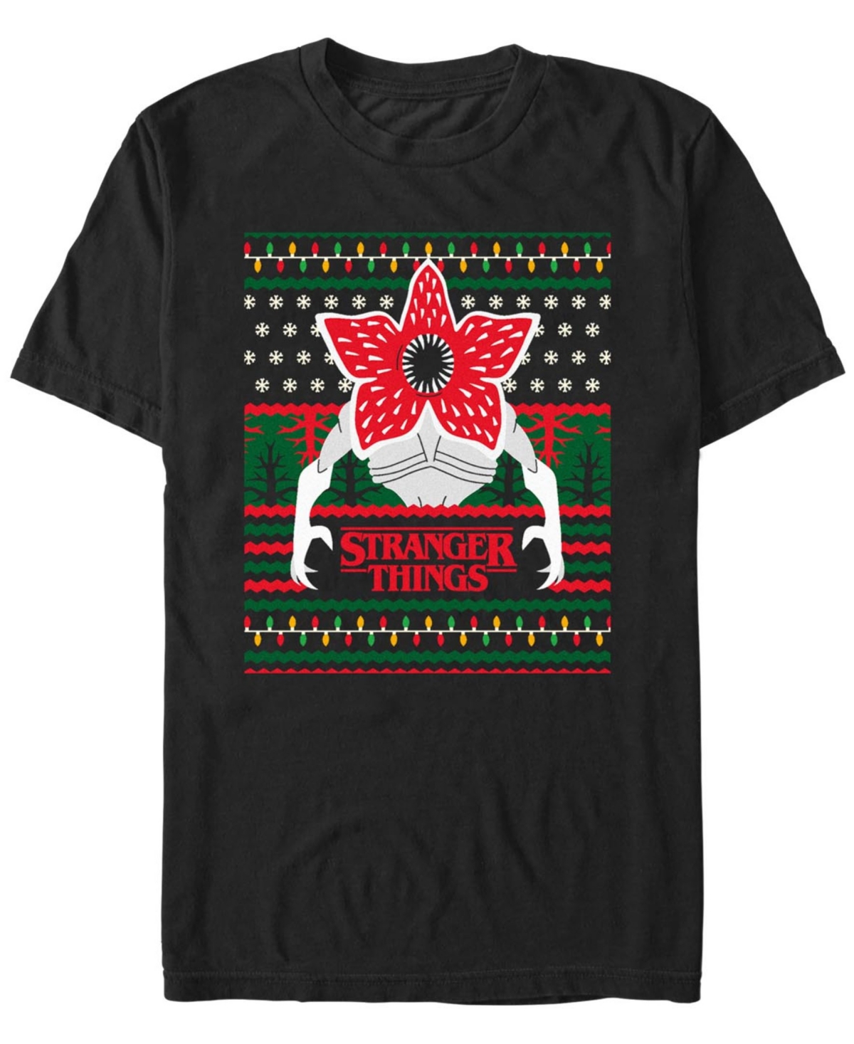 Fifth Sun Men's Demogorgon Ugly Christmas Short Sleeve T-Shirt