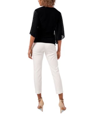 売れ筋商品|||ジェイエムコレクション カットソー トップス レディース Women's Embellished Cotton Gauze Top, Exclusively at Macy's Stonewall Jm Collection Women's Embellished Cotton Gauze Top