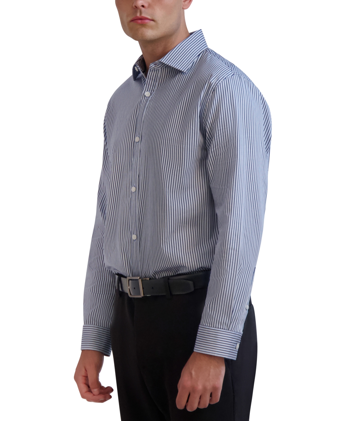 Karl Lagerfeld Men's Slim-fit Stripe Dress Shirt In Blue Multi